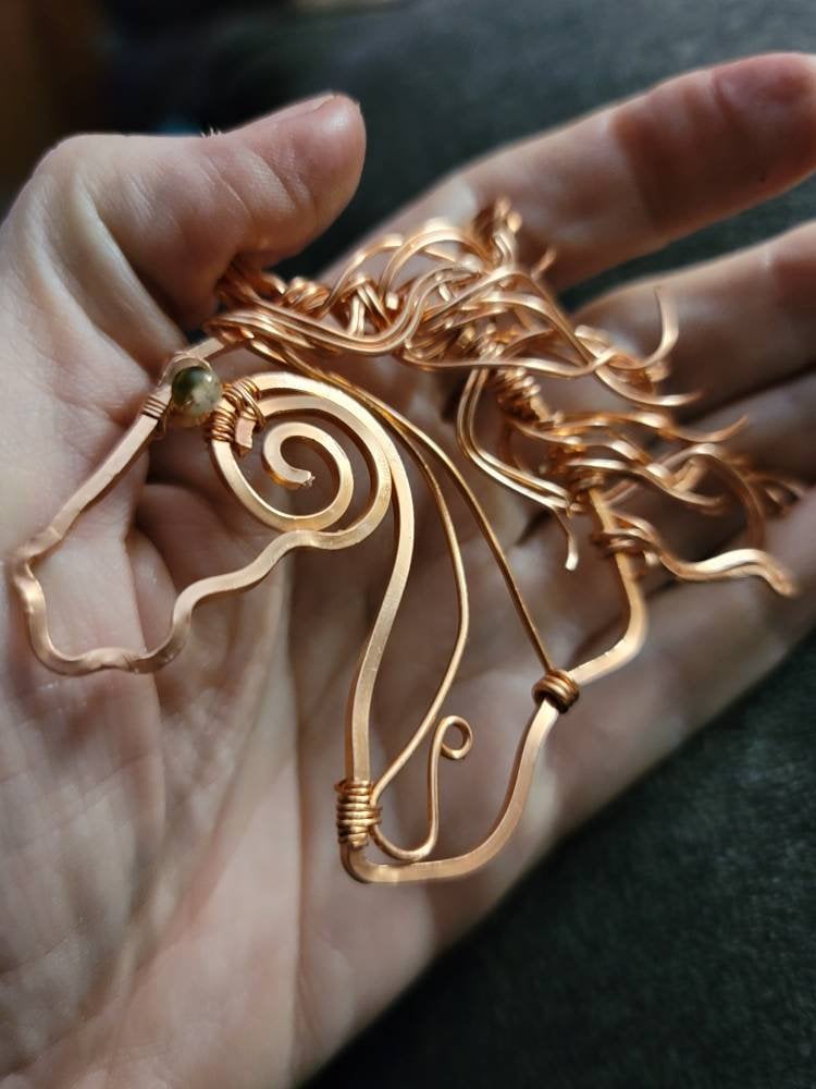 Copper wild arabian horse ornament, horse gift, equestrian gifts for trainers, horse gifts for women, unique