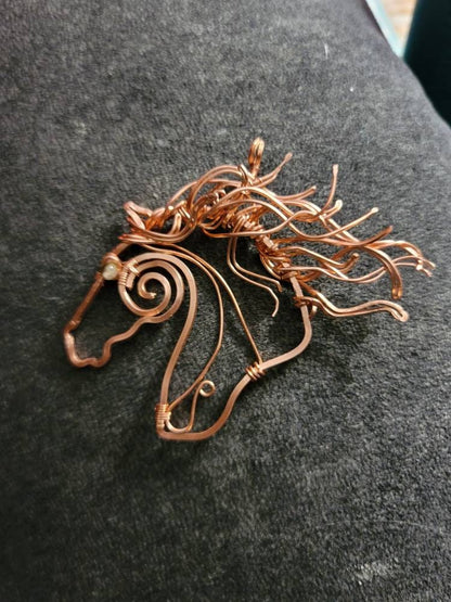 Copper wild arabian horse ornament, horse gift, equestrian gifts for trainers, horse gifts for women, unique