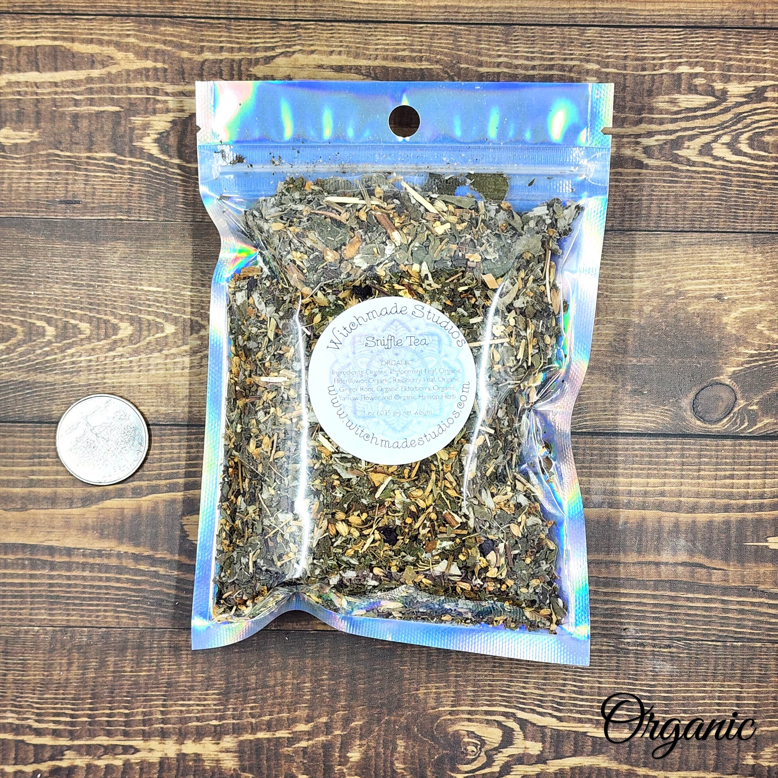 Organic Sniffle Tea, Respiratory Support Blend, Herbal Loose Leaf (1 oz)