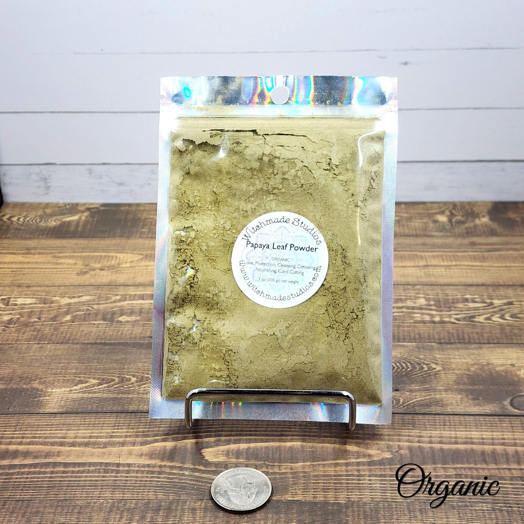 Papaya Leaf Powder Herb, Organic, Love, Protection, Cleansing, Detoxing, Nourishing, Cord Cutting (1 oz)