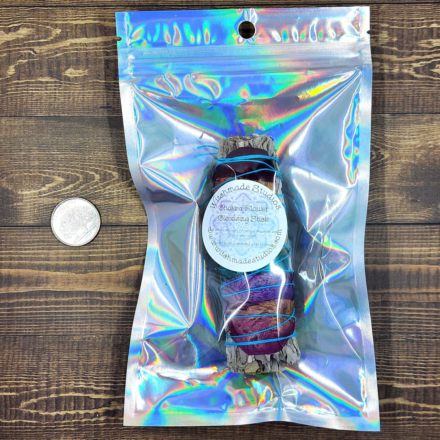 Chakra Flower Cedar Smudge Stick, Smoke Cleansing Bundle