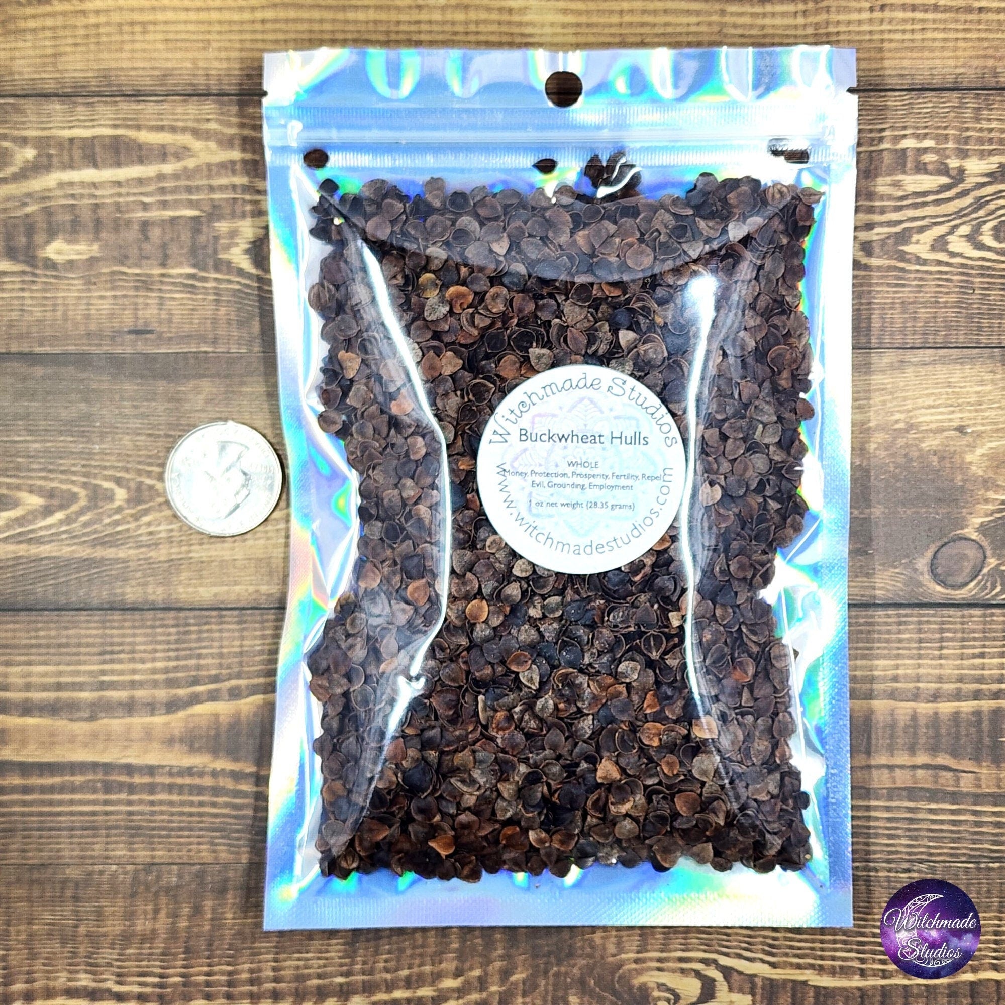 Buckwheat Hulls, Money, Protection, Prosperity, Fertility, Repel Evil, Grounding, Employment (1 oz)
