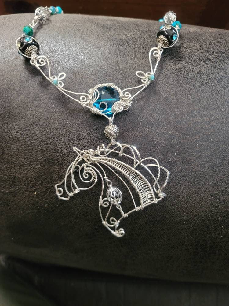 Sterling silver copper arabian horse necklace, boho jewelry, equestrian gifts for women, horse lover gifts for girls,horse jewelry teen girl