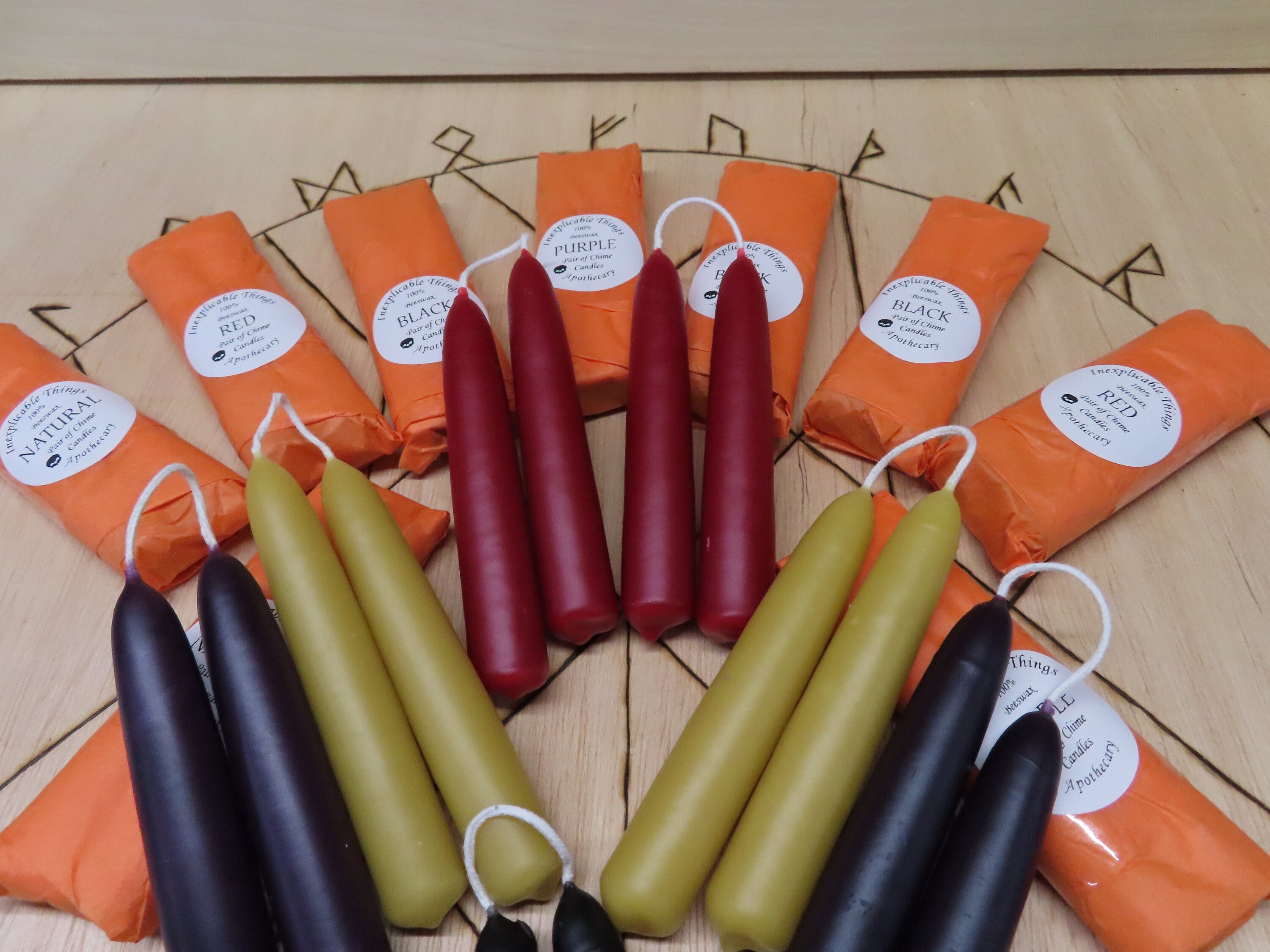 Hand Dipped Beeswax Spell Candles: Ritual Chime Candles (Set of 2)