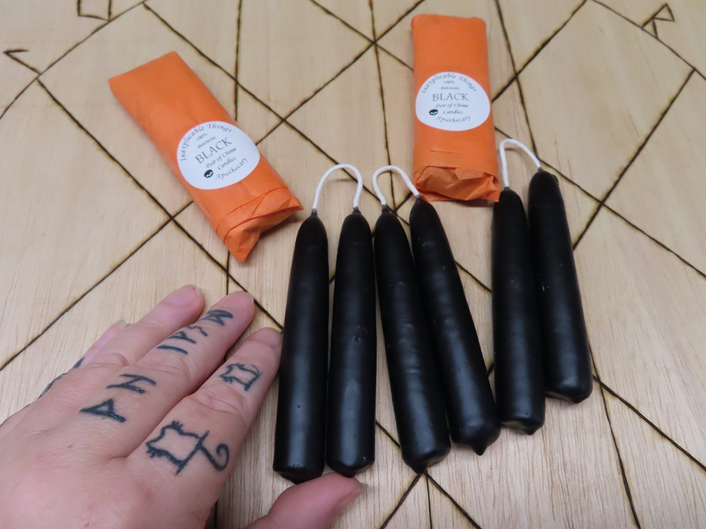 Hand Dipped Beeswax Spell Candles: Ritual Chime Candles (Set of 2)