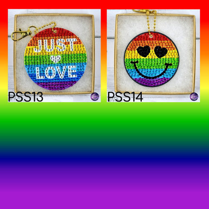 Pride Diamond Painting Keychain, LGBTQIA Ornament, Suncatcher