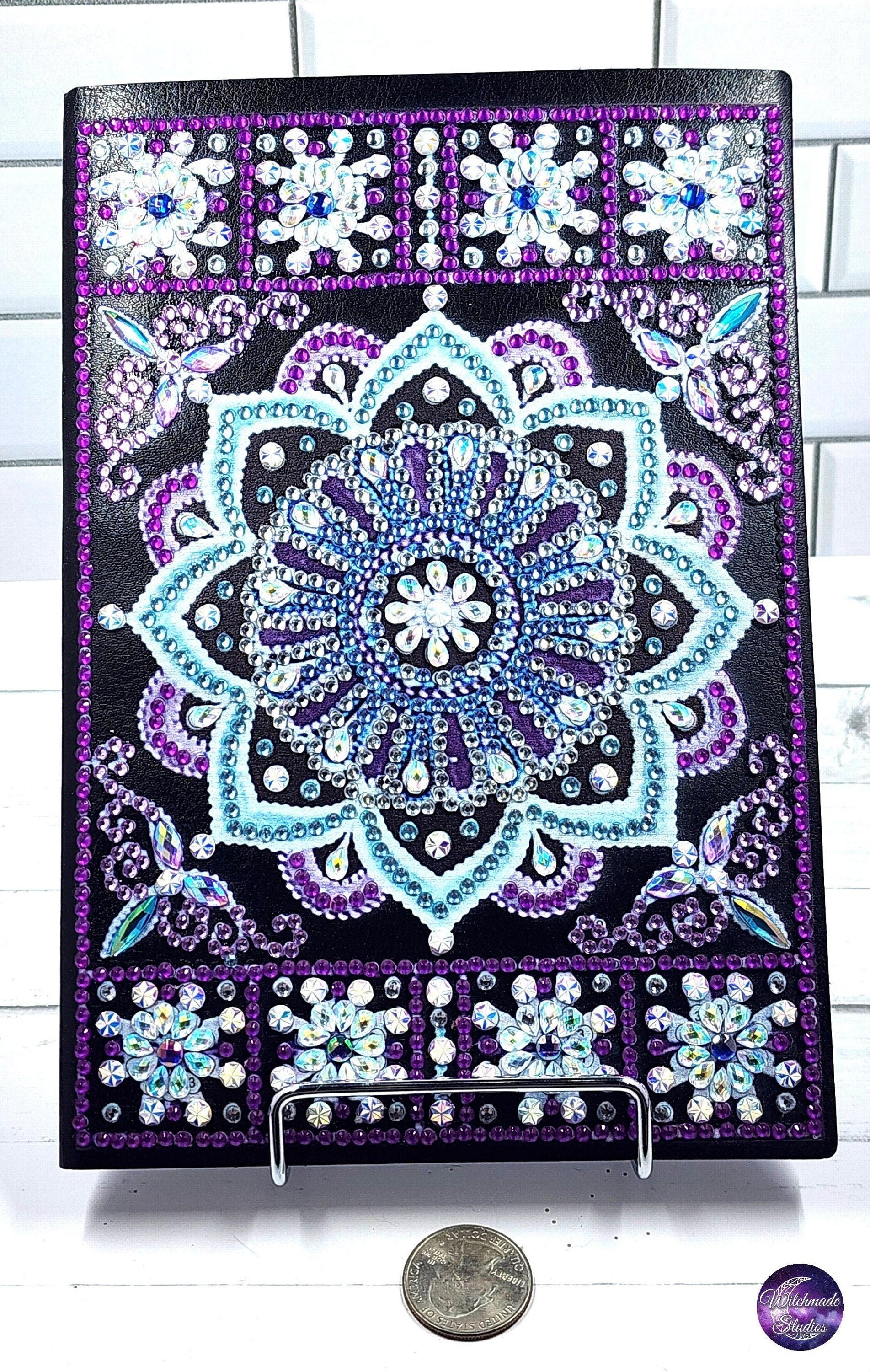 Purple Mandala Diamond Painting Notebook, Grimoire, Unlined Journal