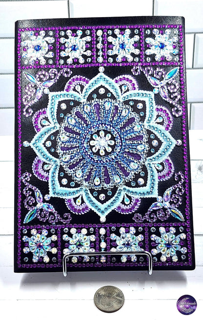 Purple Mandala Diamond Painting Notebook, Grimoire, Unlined Journal
