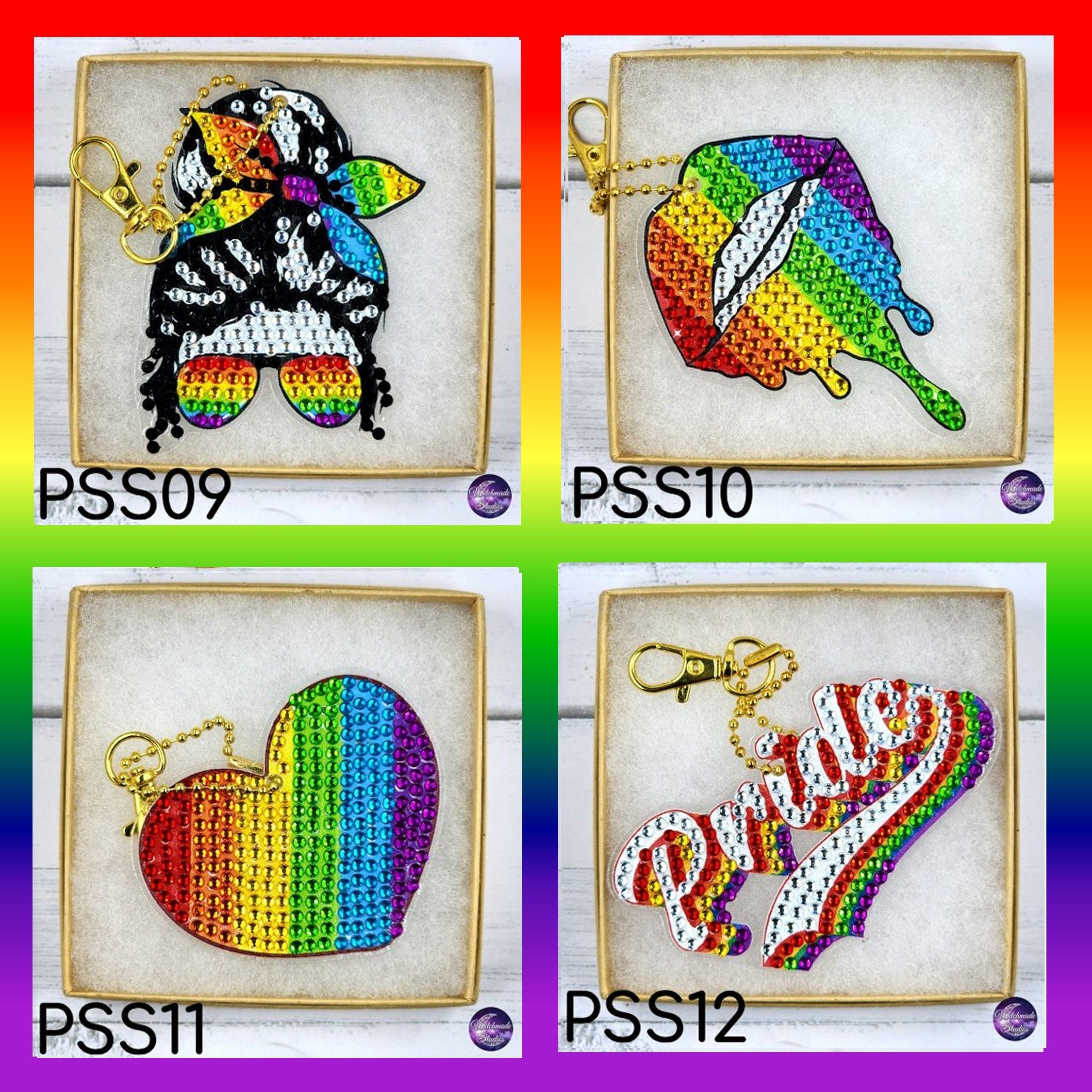 Pride Diamond Painting Keychain, LGBTQIA Ornament, Suncatcher