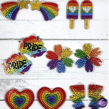 Pride Diamond Painting Earrings, LGBTQIA Acrylic Jewelry