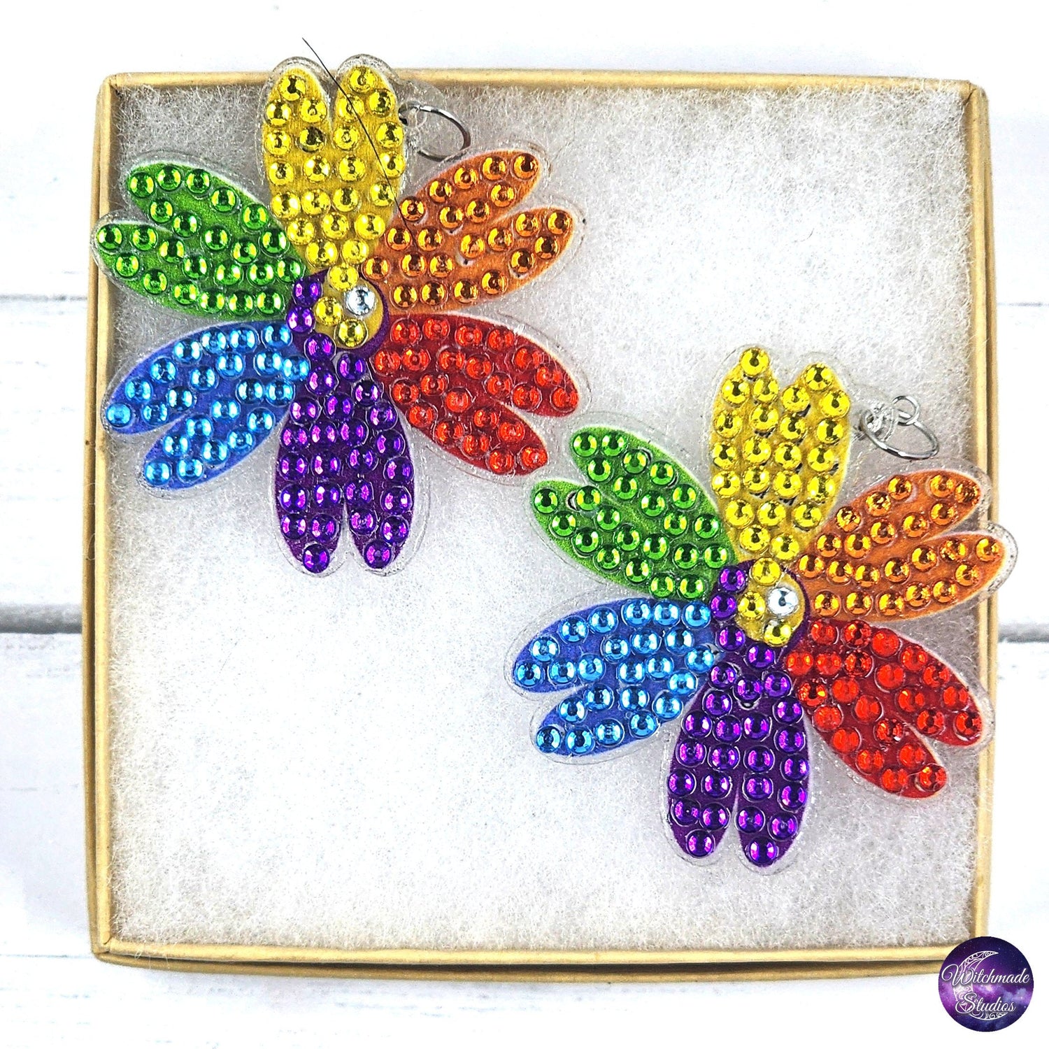 Pride Diamond Painting Earrings, LGBTQIA Acrylic Jewelry