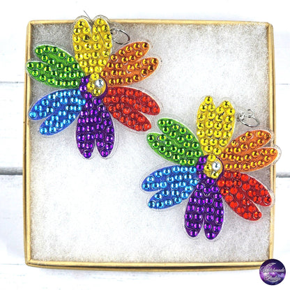 Pride Diamond Painting Earrings, LGBTQIA Acrylic Jewelry