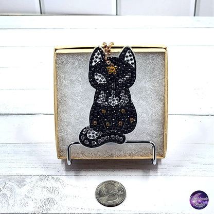 Diamond Painting Cat Keychain, Moon Ornament, Suncatcher, Zipper Pull