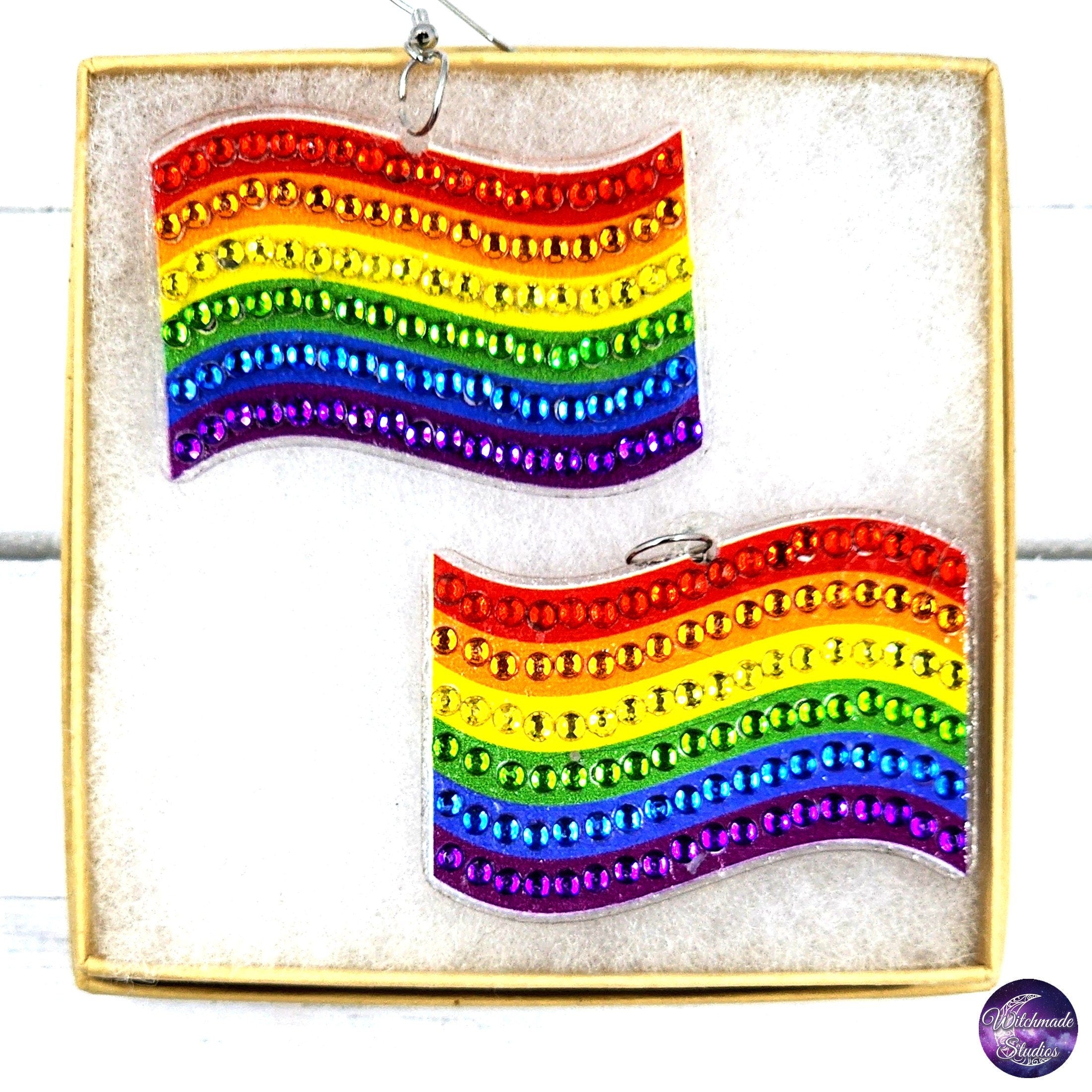 Pride Diamond Painting Earrings, LGBTQIA Jewelry