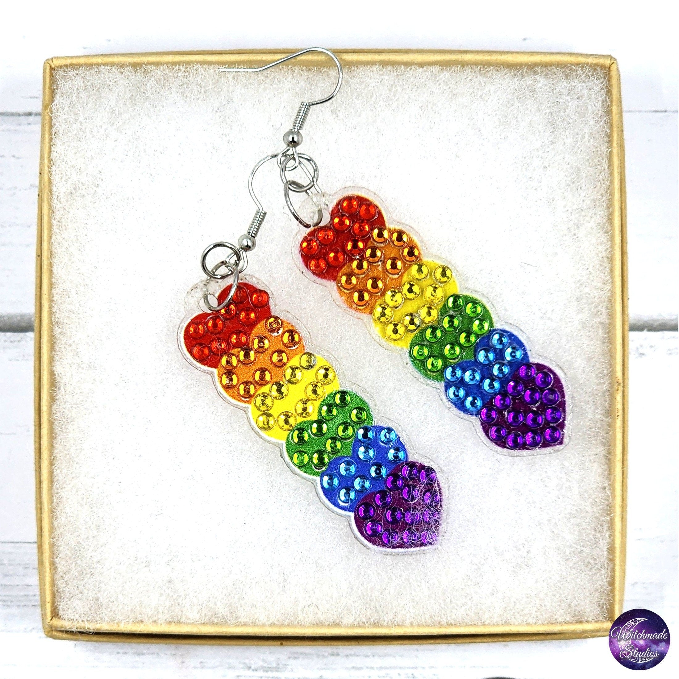 Pride Diamond Painting Earrings, LGBTQIA Jewelry