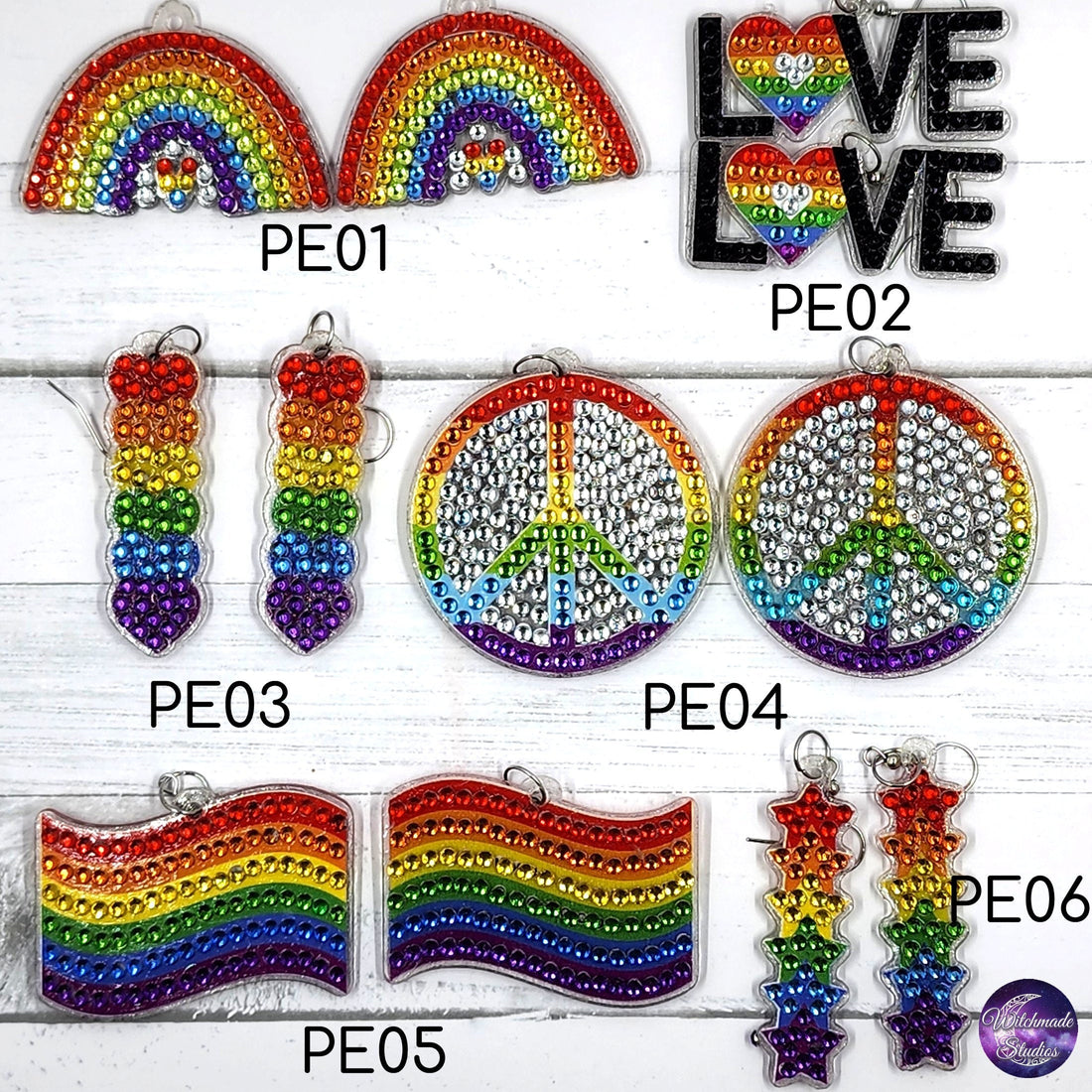 Pride Diamond Painting Earrings, LGBTQIA Jewelry