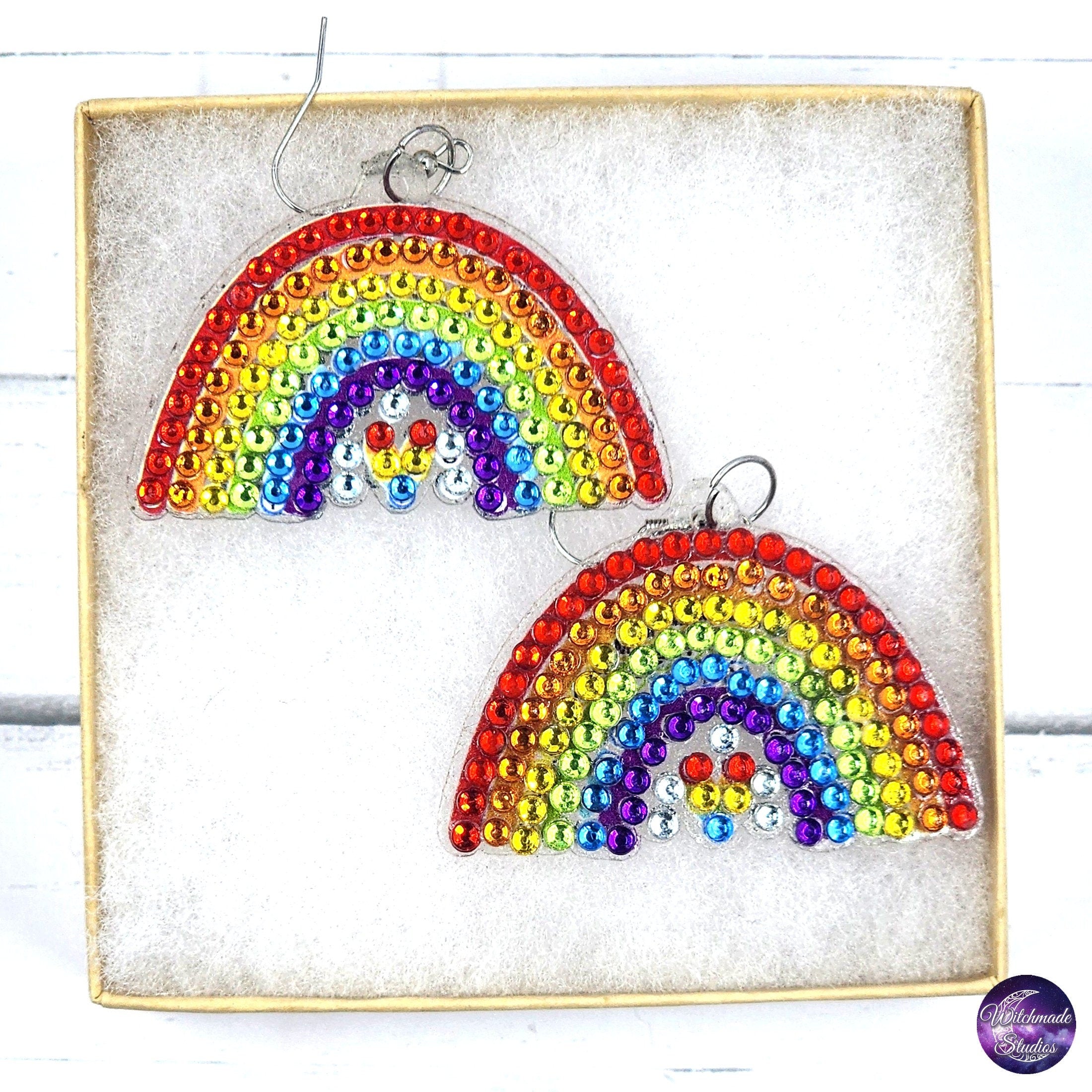 Pride Diamond Painting Earrings, LGBTQIA Jewelry