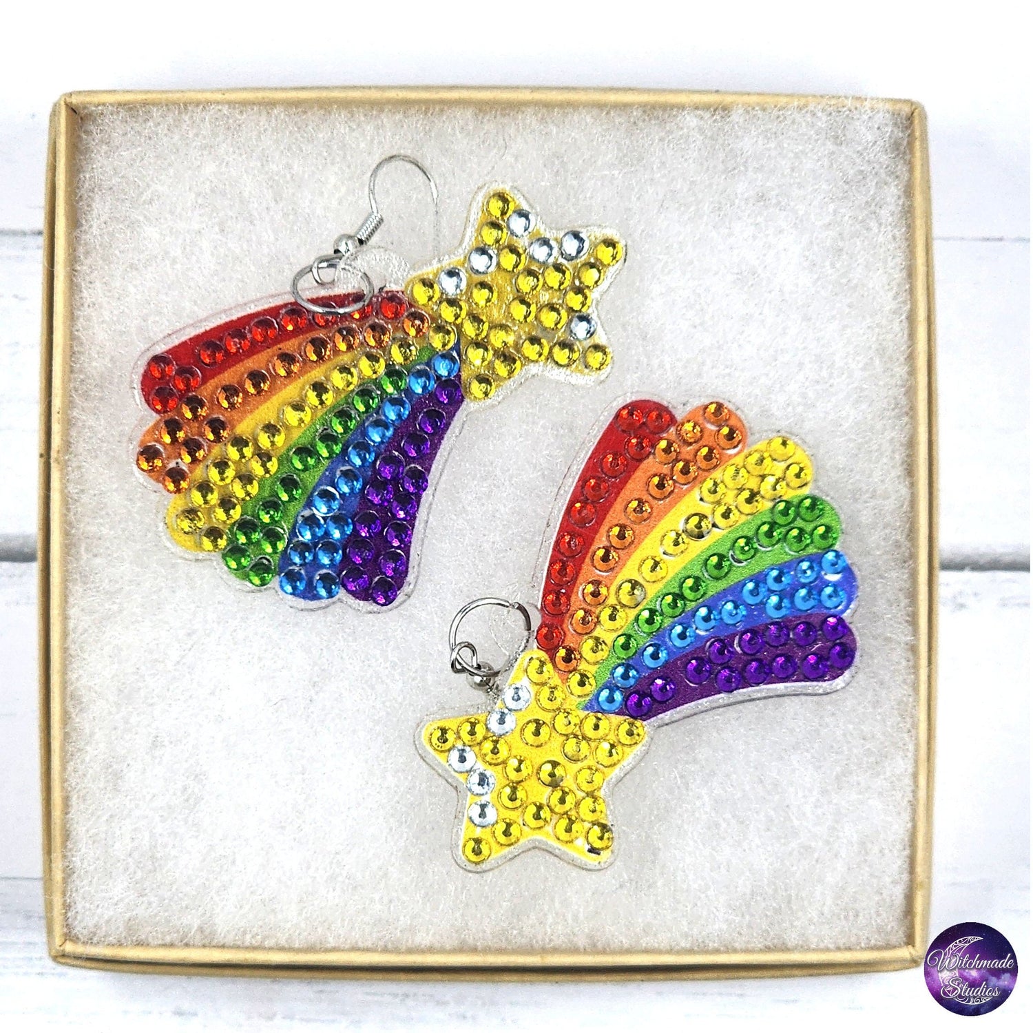 Pride Diamond Painting Earrings, LGBTQIA Acrylic Jewelry