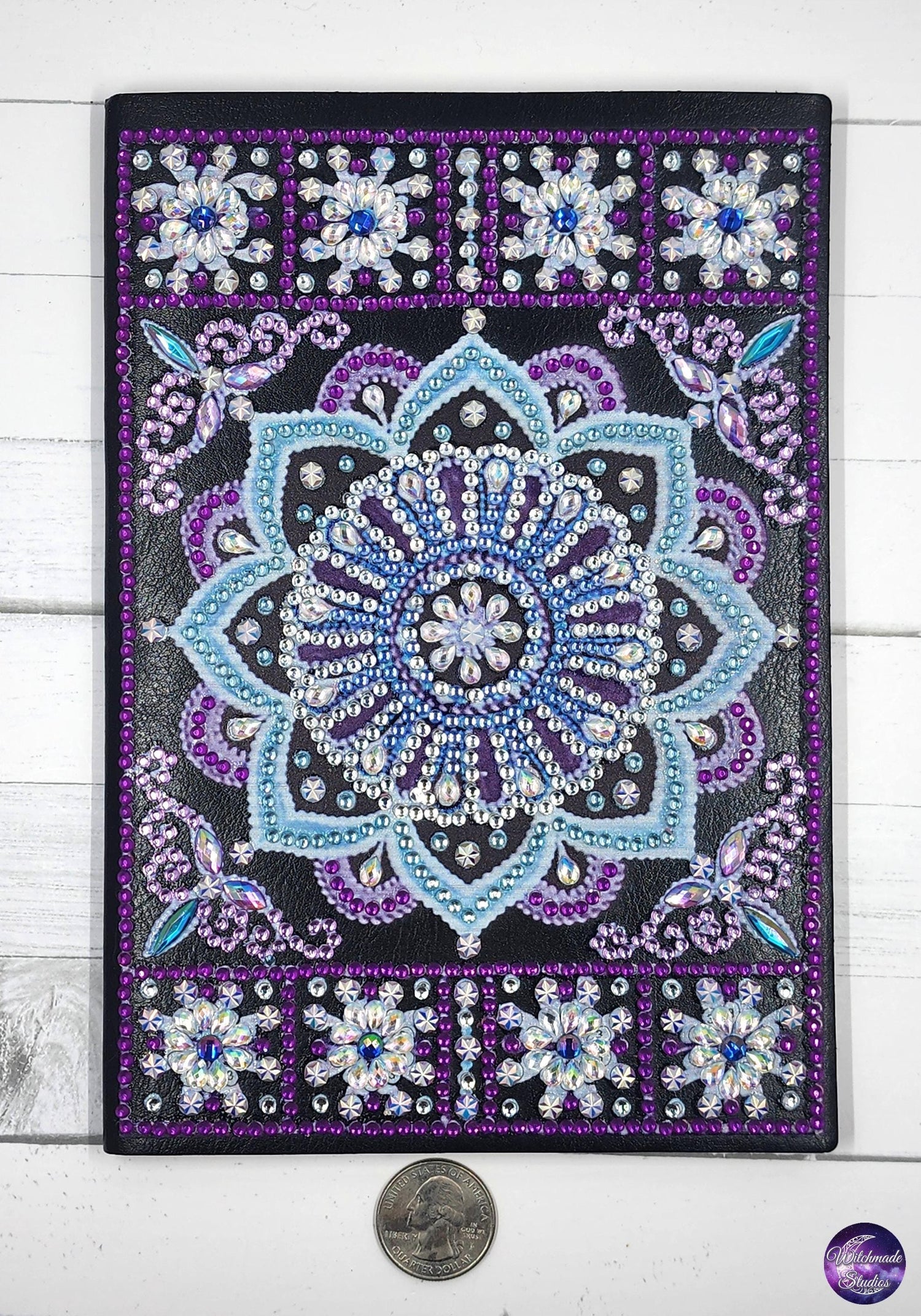 Purple Mandala Diamond Painting Notebook, Grimoire, Unlined Journal