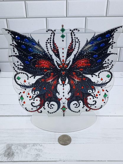Gothic Black Butterfly Table Decor, Bling Ornament