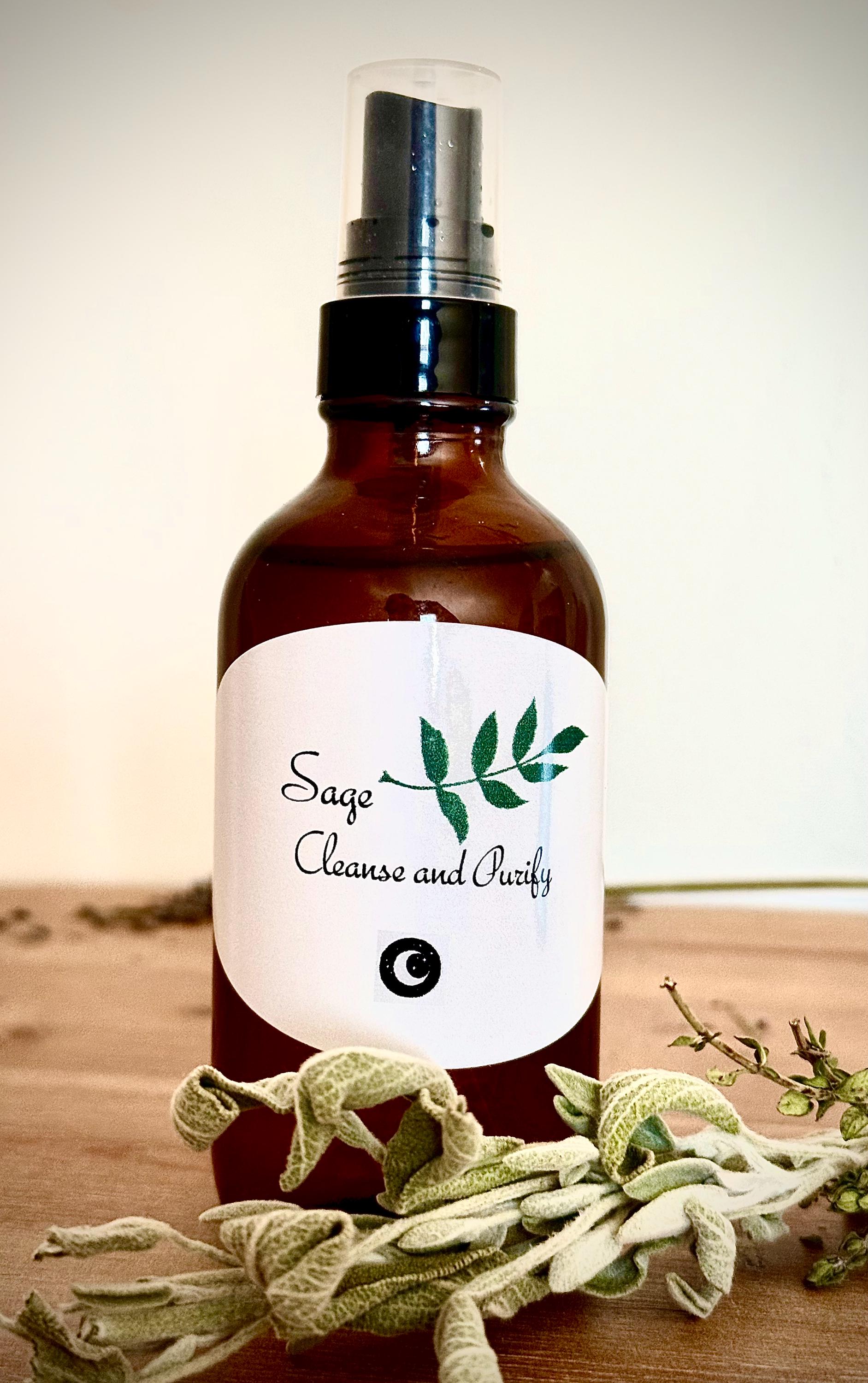 Sage Essential Oil Ritual Spray for Home and Sacred Spaces.