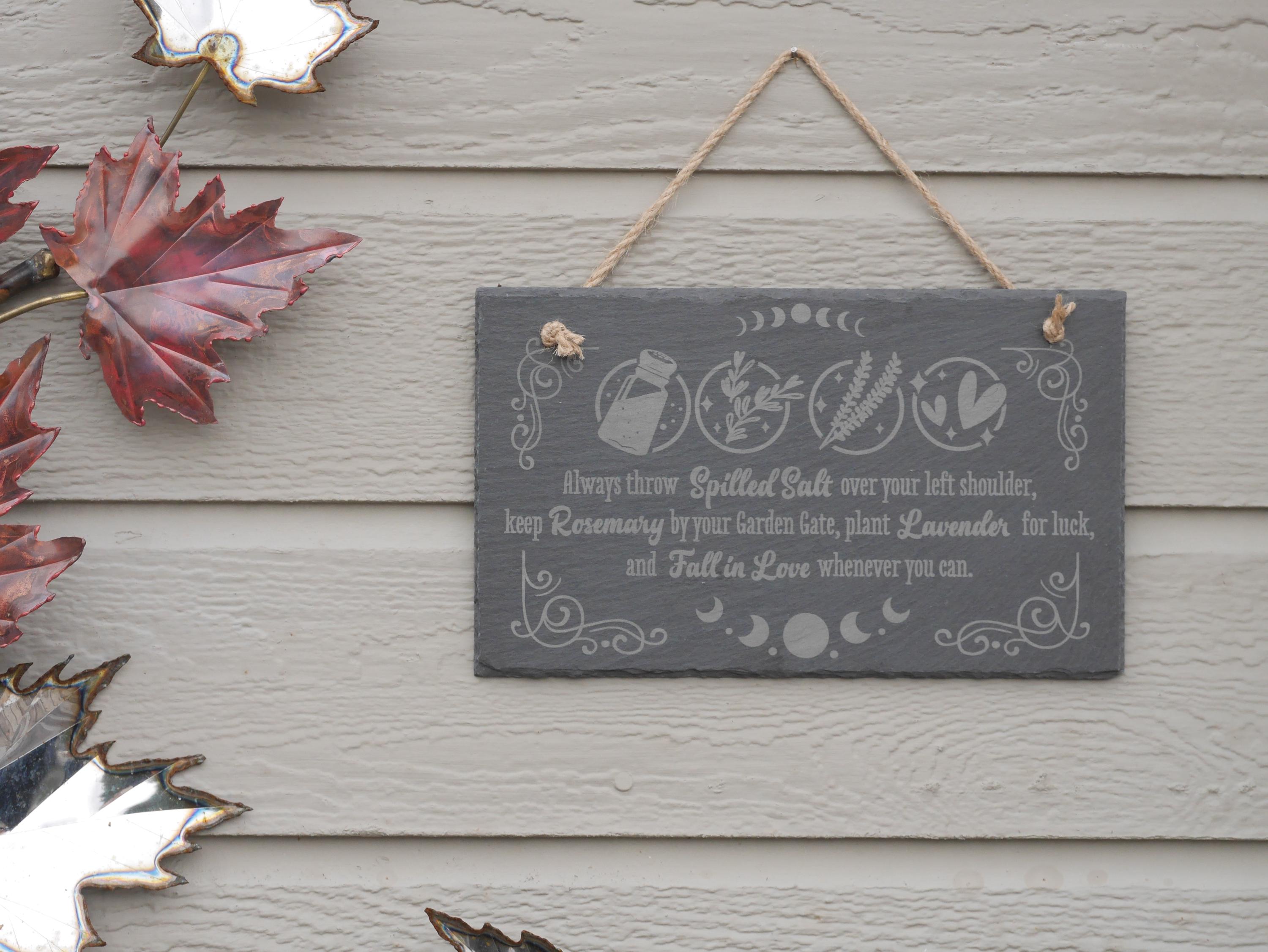 Practical Magic Slate Wall Hanging: Witchcraft Decor Sign