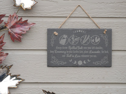 Practical Magic Slate Wall Hanging: Witchcraft Decor Sign