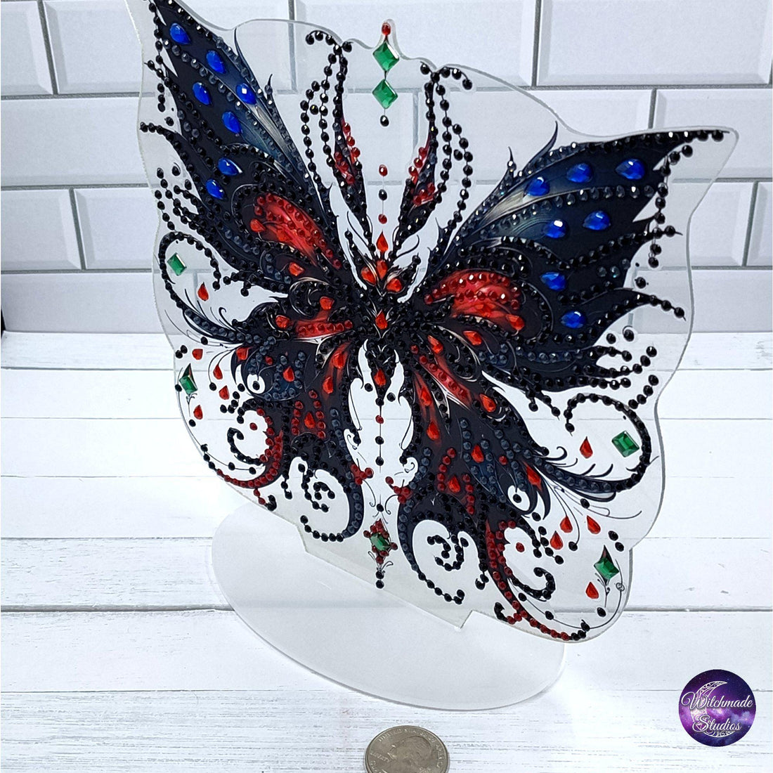 Gothic Black Butterfly Table Decor, Bling Ornament
