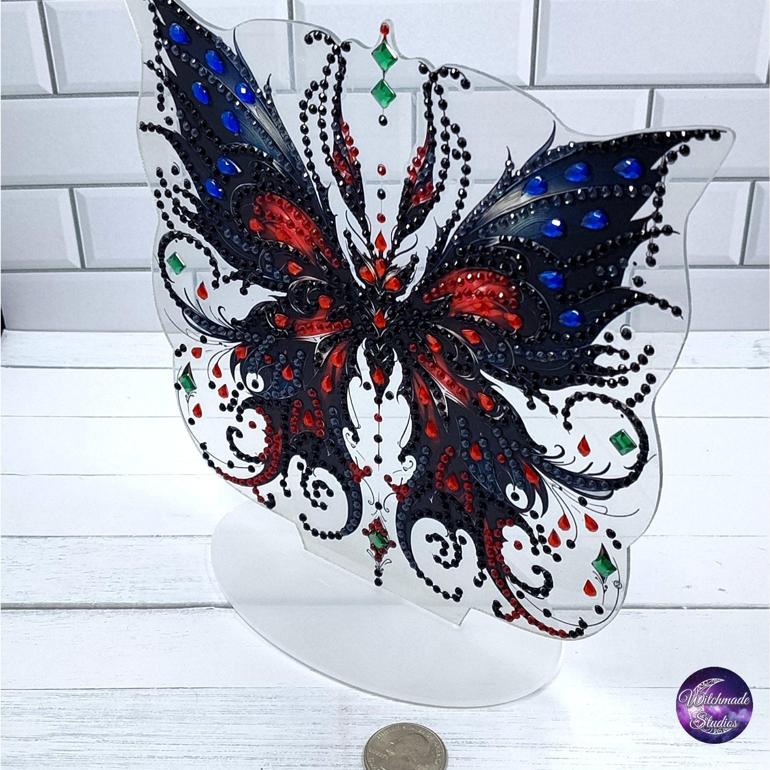 Gothic Black Butterfly Table Decor, Bling Ornament