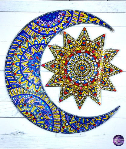 Sun and Moon Table Decor, Blinged Crystal Accent