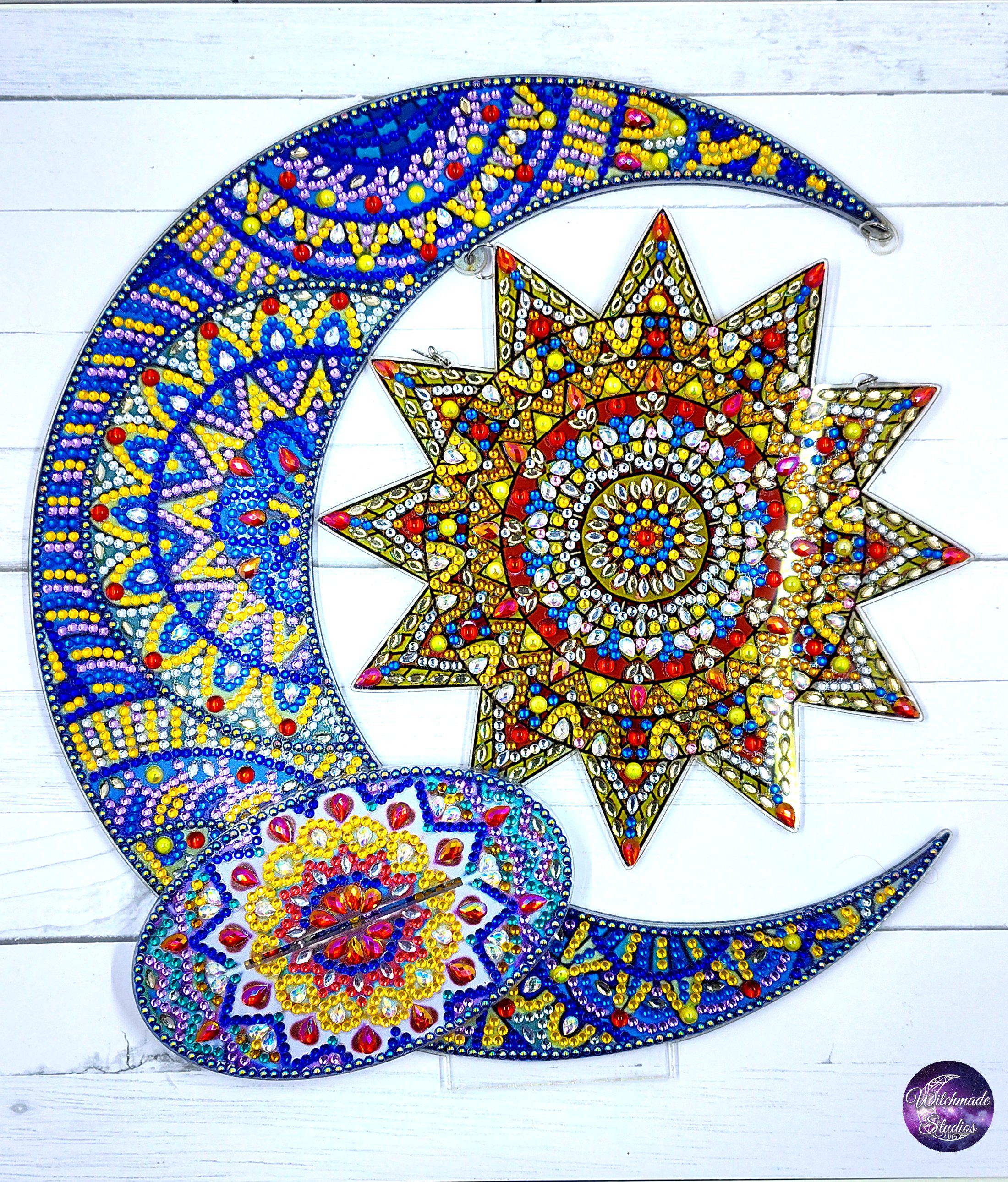 Sun and Moon Table Decor, Blinged Crystal Accent