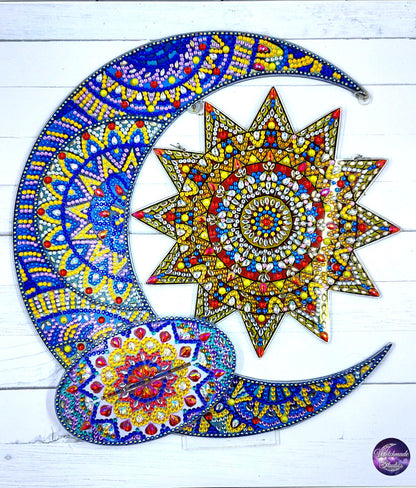 Sun and Moon Table Decor, Blinged Crystal Accent