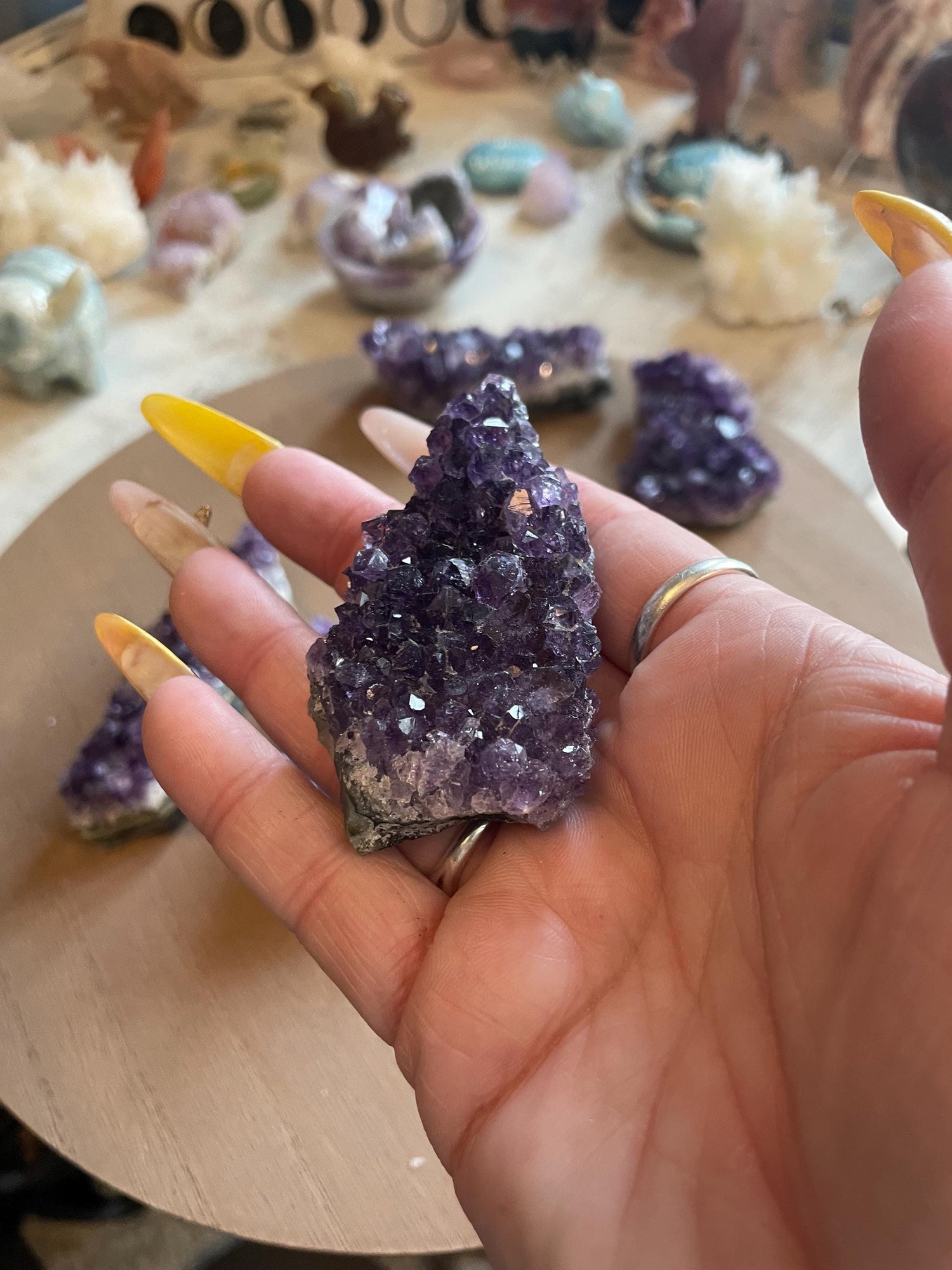 Shimmering Dark Gemmy Amethyst Cluster Set! 5 pieces!!