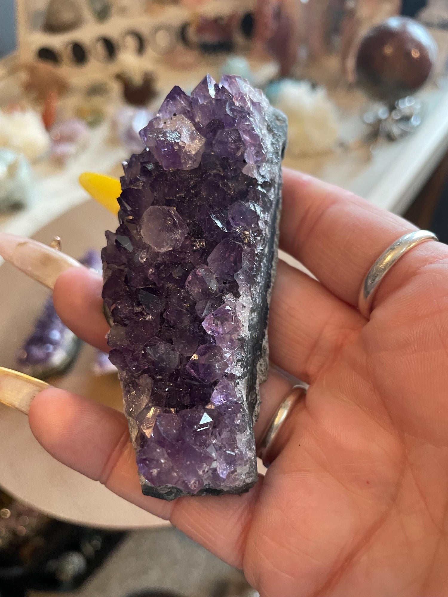 Shimmering Dark Gemmy Amethyst Cluster Set! 5 pieces!!