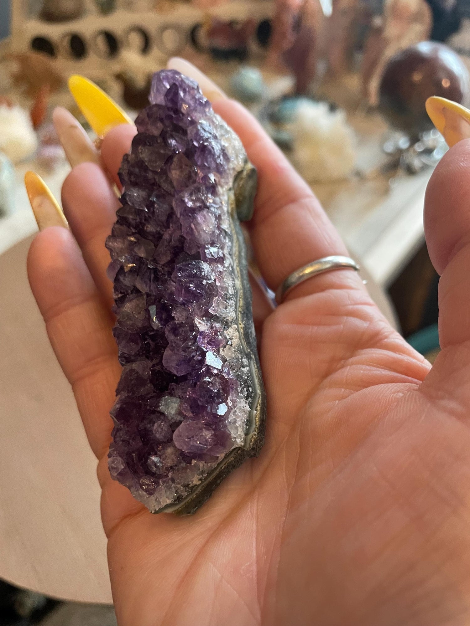 Shimmering Dark Gemmy Amethyst Cluster Set! 5 pieces!!