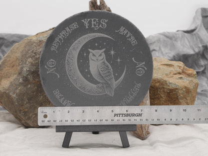 Owl Pendulum Board on Natural Slate Tray - Divination - Altar Piece