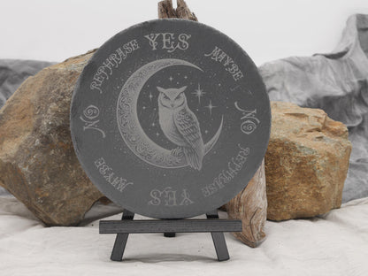 Owl Pendulum Board on Natural Slate Tray - Divination - Altar Piece