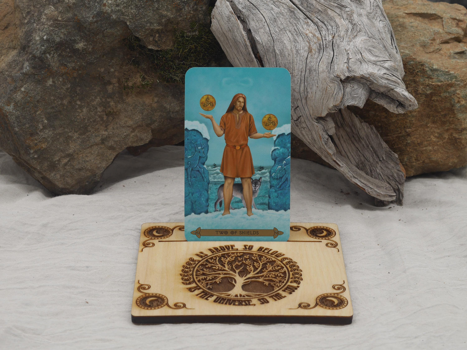 Tree of Life Tarot Card Holder: Solid Wood Altar Decor