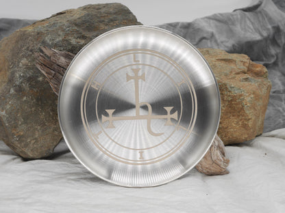 Lilith Sigil Altar Tray / Offering Plate / Goddess / Female Strength - Engraved Stainless Steel