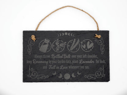 Practical Magic Slate Wall Hanging: Witchcraft Decor Sign