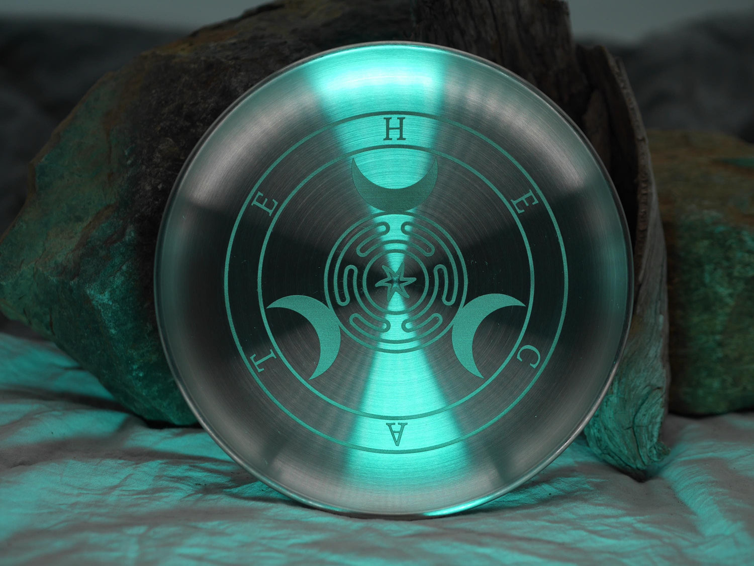 Hecate Altar Tray / Offering Plate - Engraved Stainless Steel