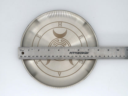 Hecate Altar Tray / Offering Plate - Engraved Stainless Steel