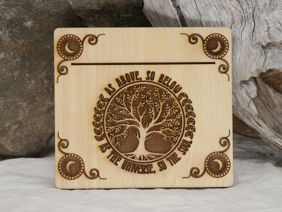Tree of Life Tarot Card Holder: Solid Wood Altar Decor