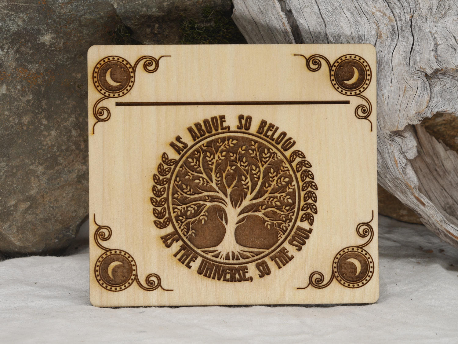 Tree of Life Tarot Card Holder: Solid Wood Altar Decor