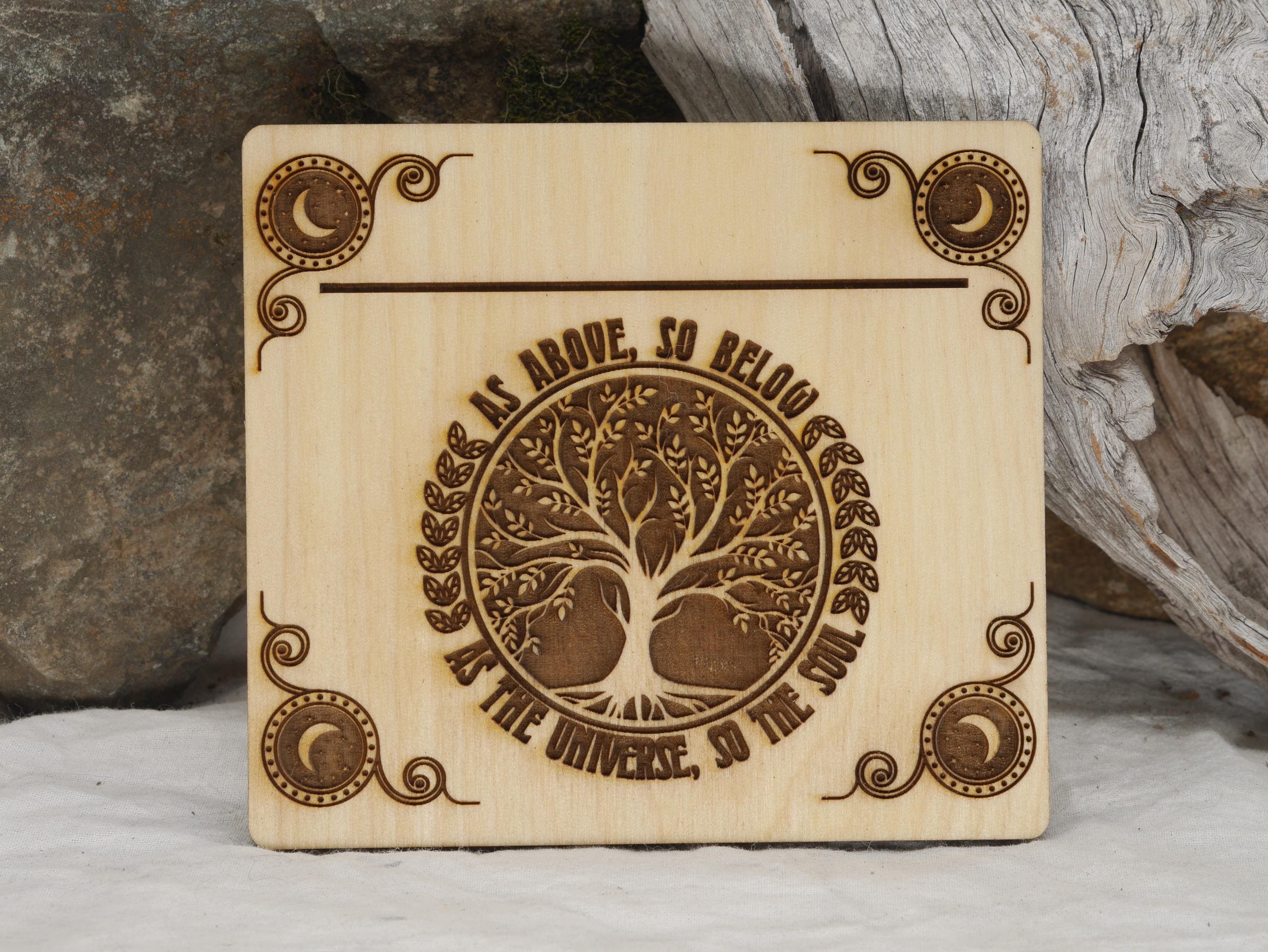 Tree of Life Tarot Card Holder: Solid Wood Altar Decor