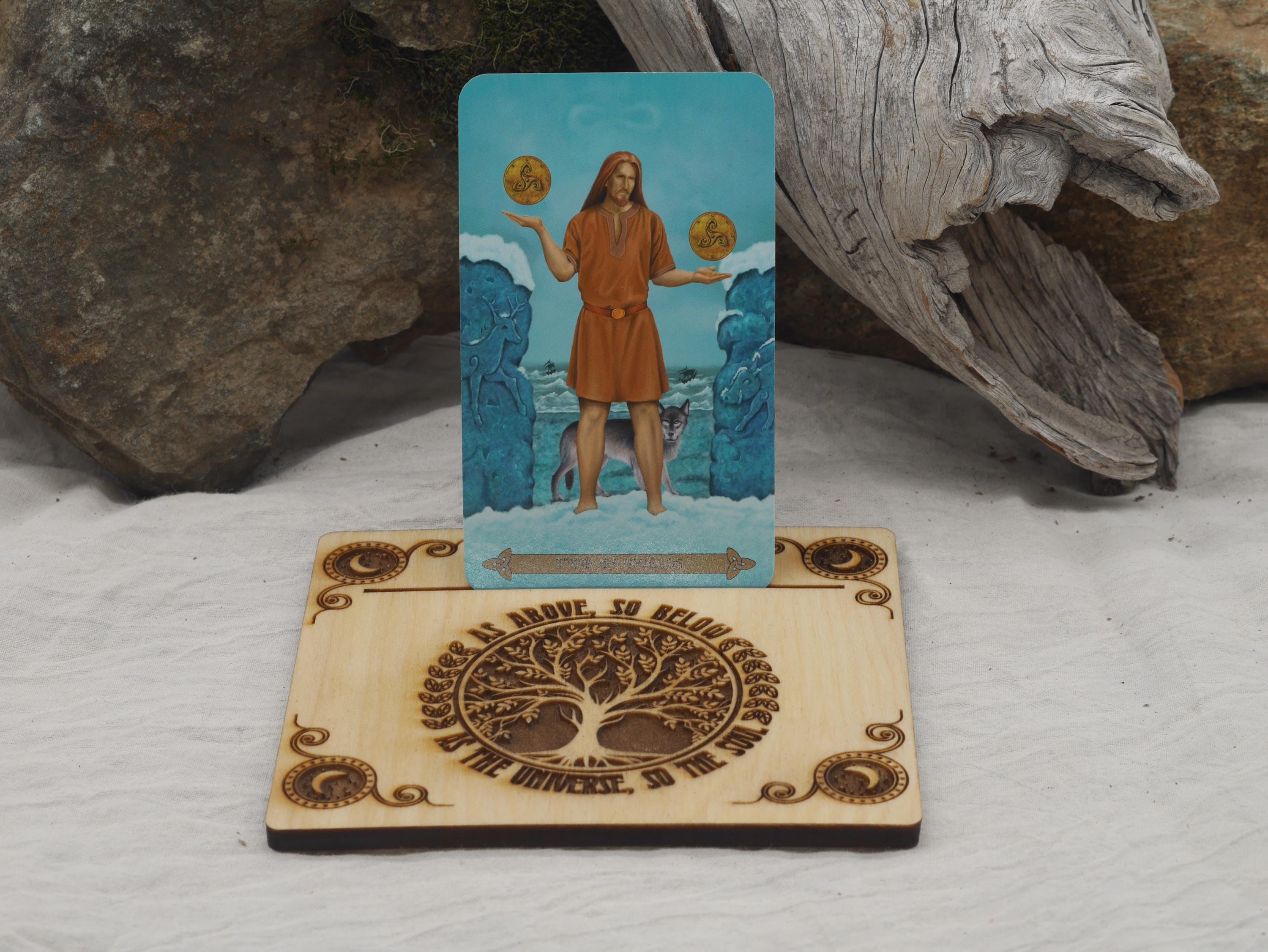 Tree of Life Tarot Card Holder: Solid Wood Altar Decor