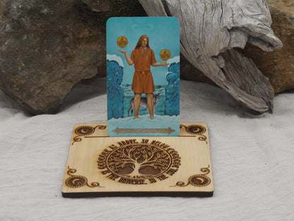 Tree of Life Tarot Card Holder: Solid Wood Altar Decor