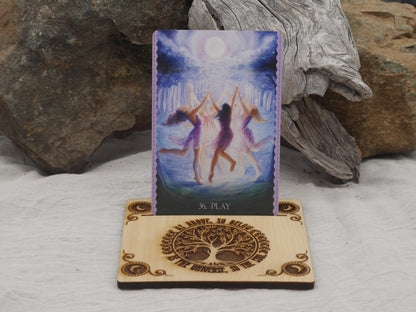 Tree of Life Tarot Card Holder: Solid Wood Altar Decor