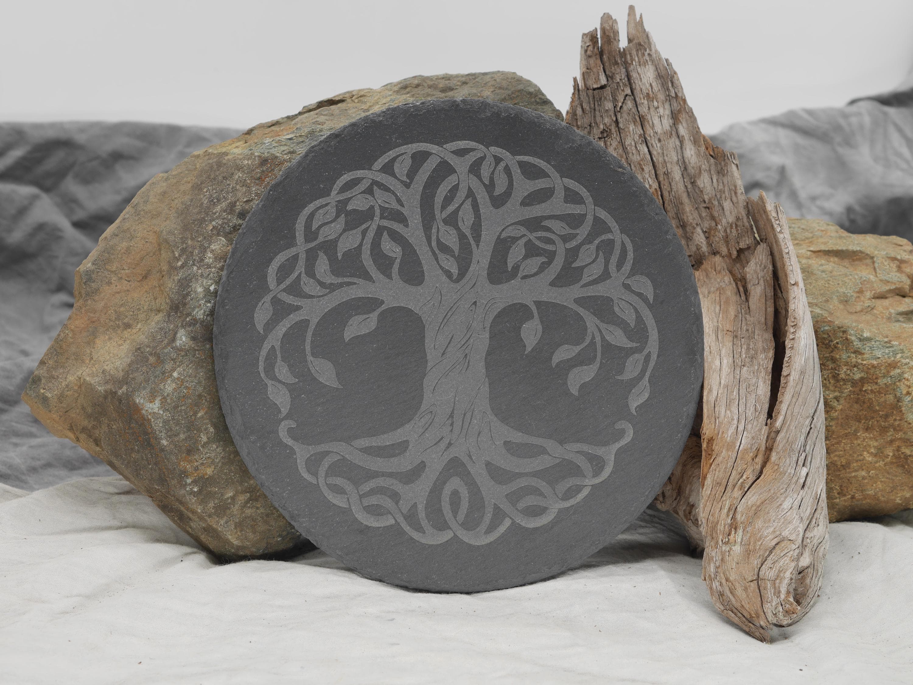 Celtic Tree of Life Natural Slate Altar Tray - Altar Piece - Offering Plate -Decor