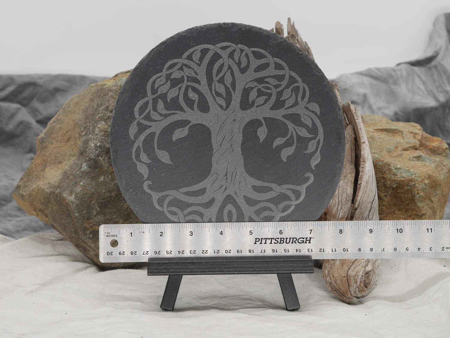 Celtic Tree of Life Natural Slate Altar Tray - Altar Piece - Offering Plate -Decor